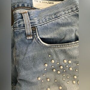 Rag & Bone Denim with custom Pearl Embellishments.